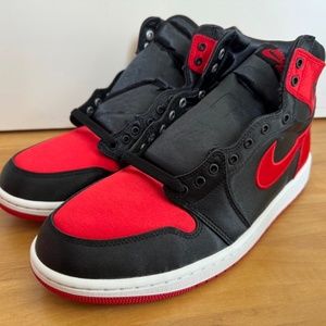 Air Jordan 1 Retro Hi OG, Wmns Size 11.5/Mens 10, Black Red, FD4810-061